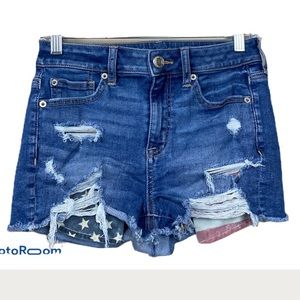 American eagle flag USA high rise Shortie shorts